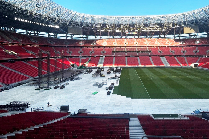 OmniDeck turf protection at Puskás Aréna